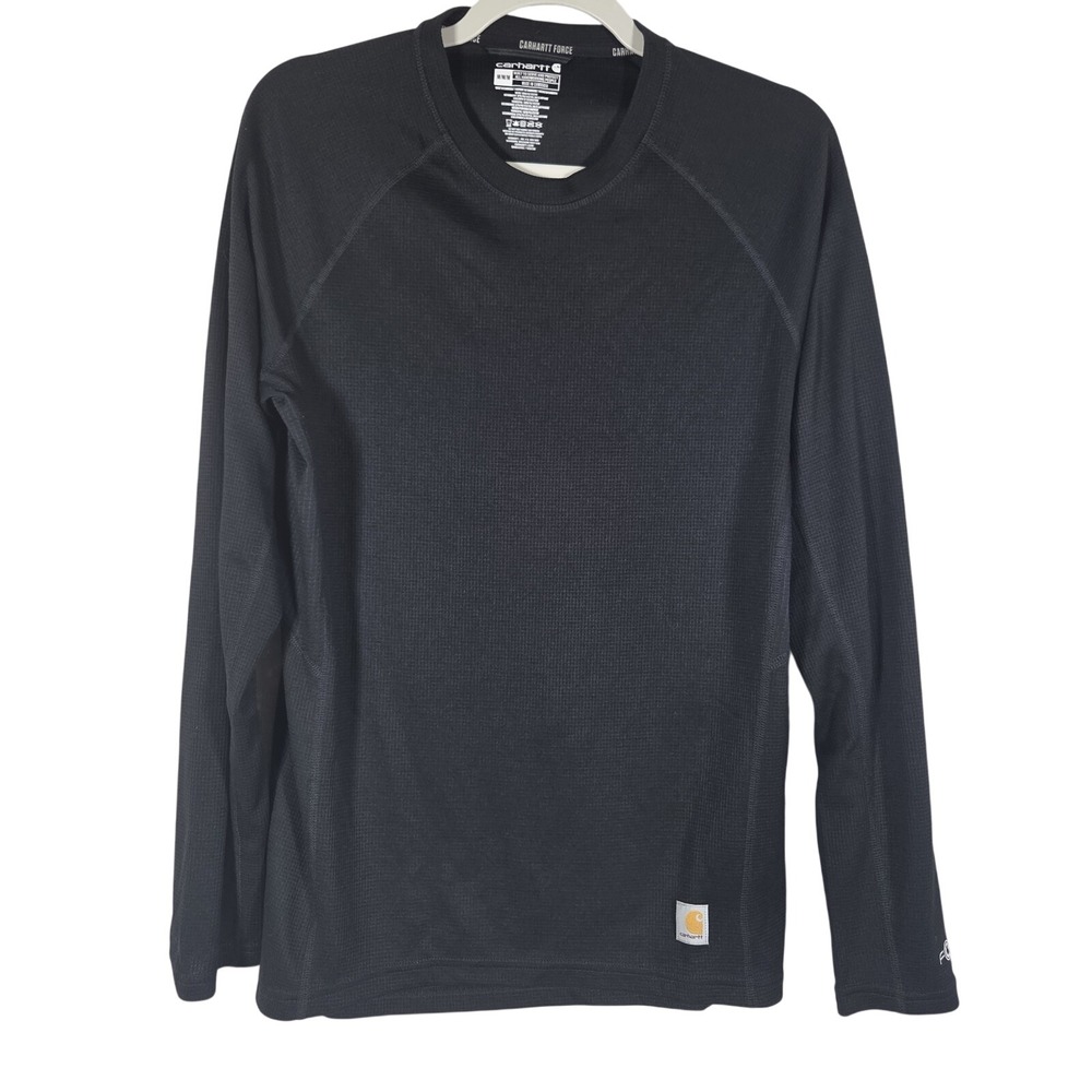 Carhartt Force Long Sleeve Shirt Mens Medium Black Base Layer Thermal Workwear